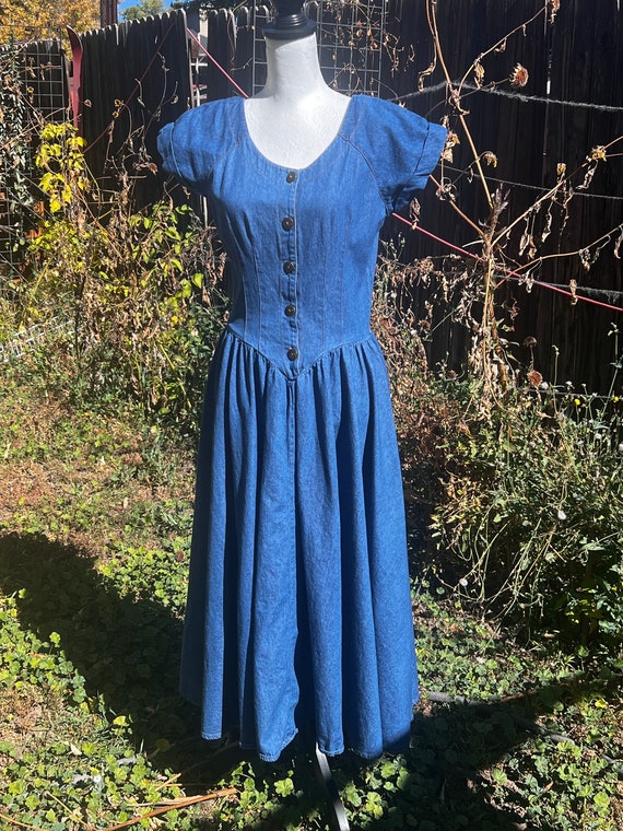 1980’s Chorus Blues Chambray Denim Dress