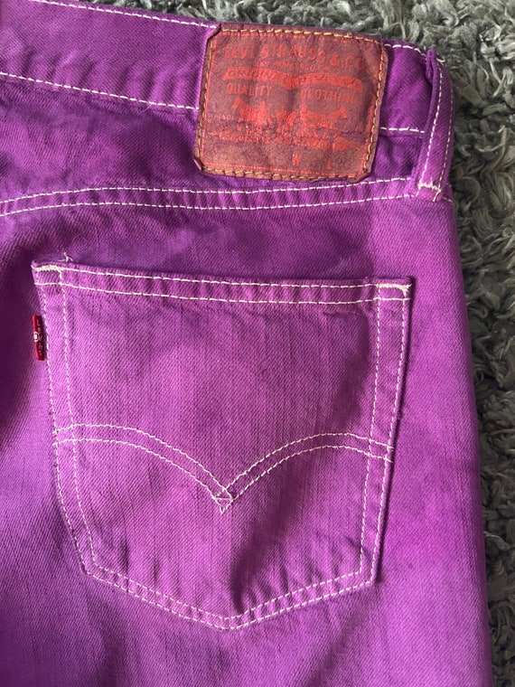 1990s Y2K hand dyed grape eggplant Levis 514 jean… - image 1