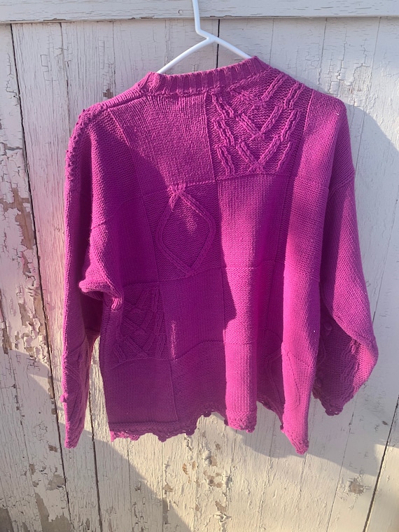 Raspberry chunky knit grungecore granny cottageco… - image 2