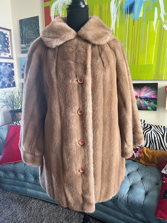 1960s Tissavel France Union Made faux fur swing co