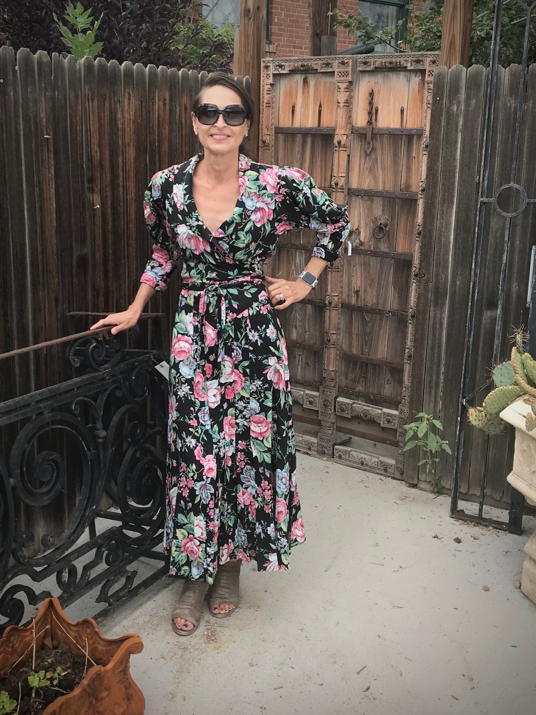 1980’s Black and Rose Karen Alexander Dress