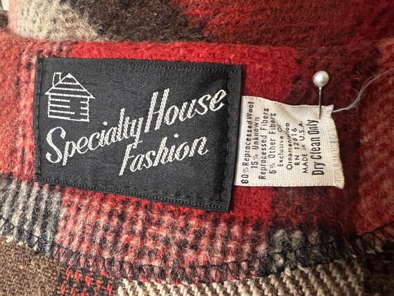 1960s Mod Specialty House Fashions Wool Plaid Poncho … - Gem