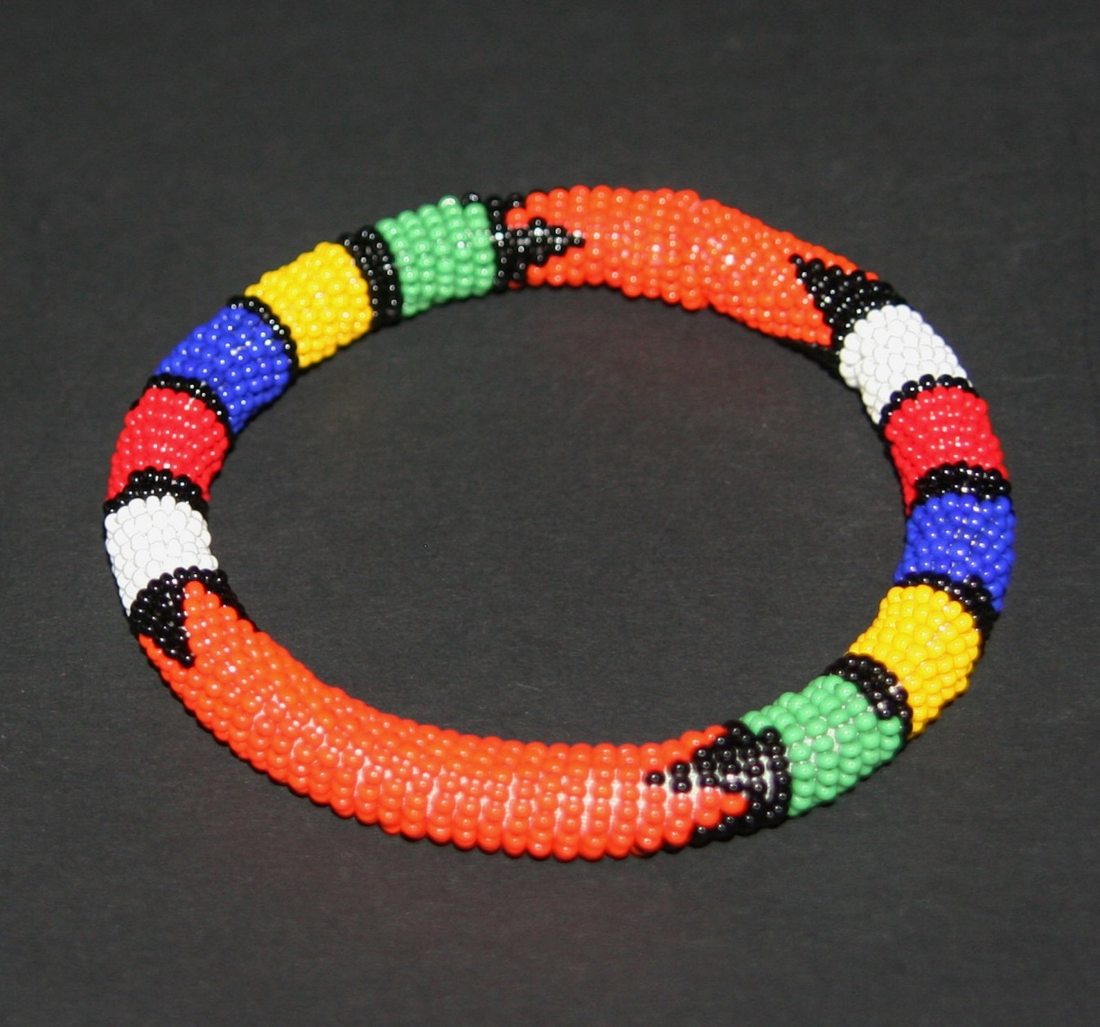 Bracelet African Beaded Zulu Bangle Handmade in South Africa Etsy