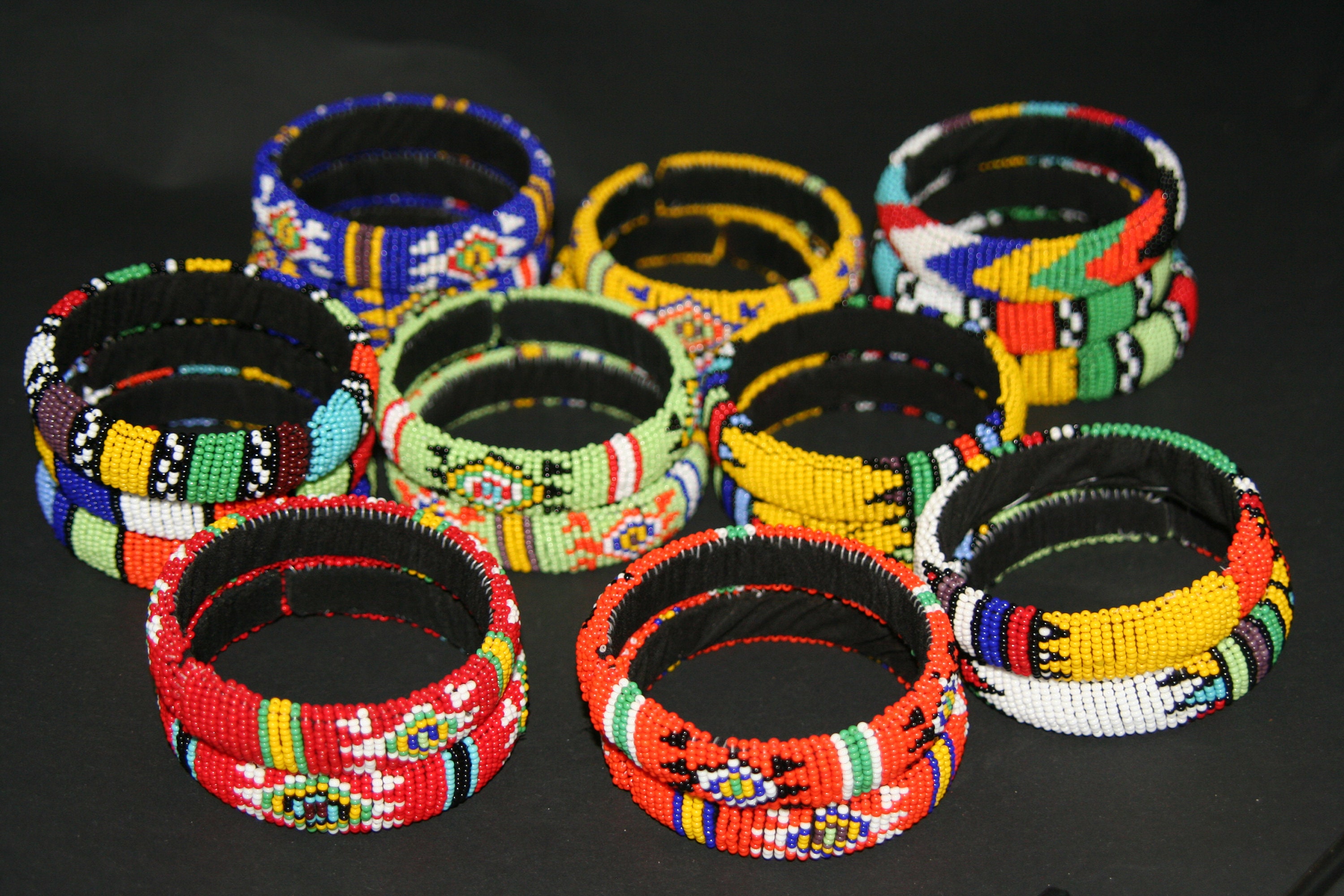 Bracelet African Beaded Cuff Zulu Open Cuff Bangle Handcrafted Etsy