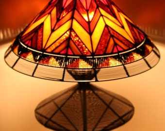 African Stained Glass, Bead and Wire Lamp