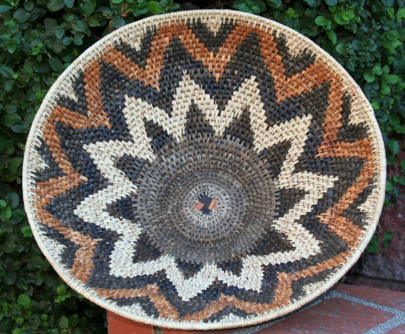 African Basket Vintage African Zulu Basket Woven Open South Etsy