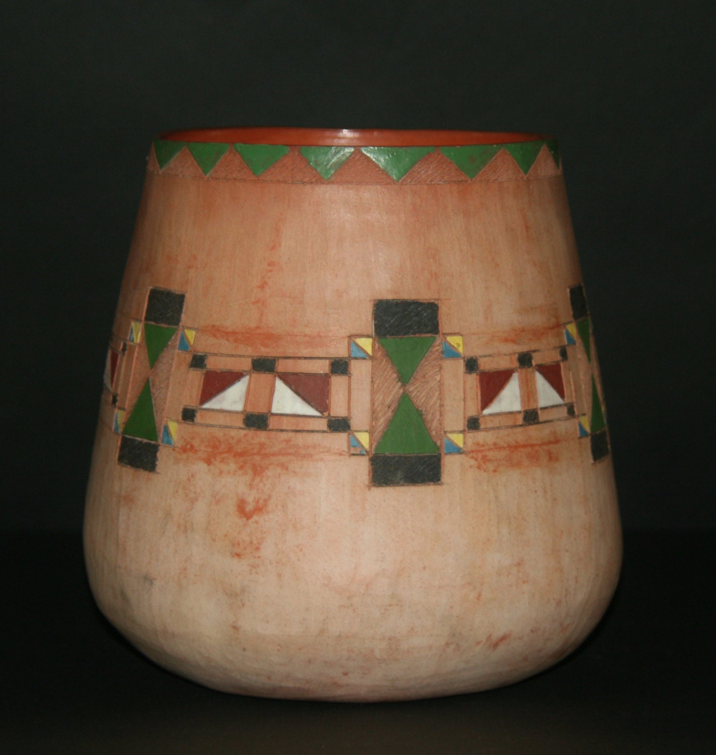 Vase African Clay Peace Pottery Tribal Vessel Vintage Handcrafted South Vase African Clay Peace Pottery Tribal Vessel Vintage Handcrafted South