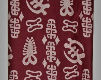 11.5 Yards African Fabric Burgundy White