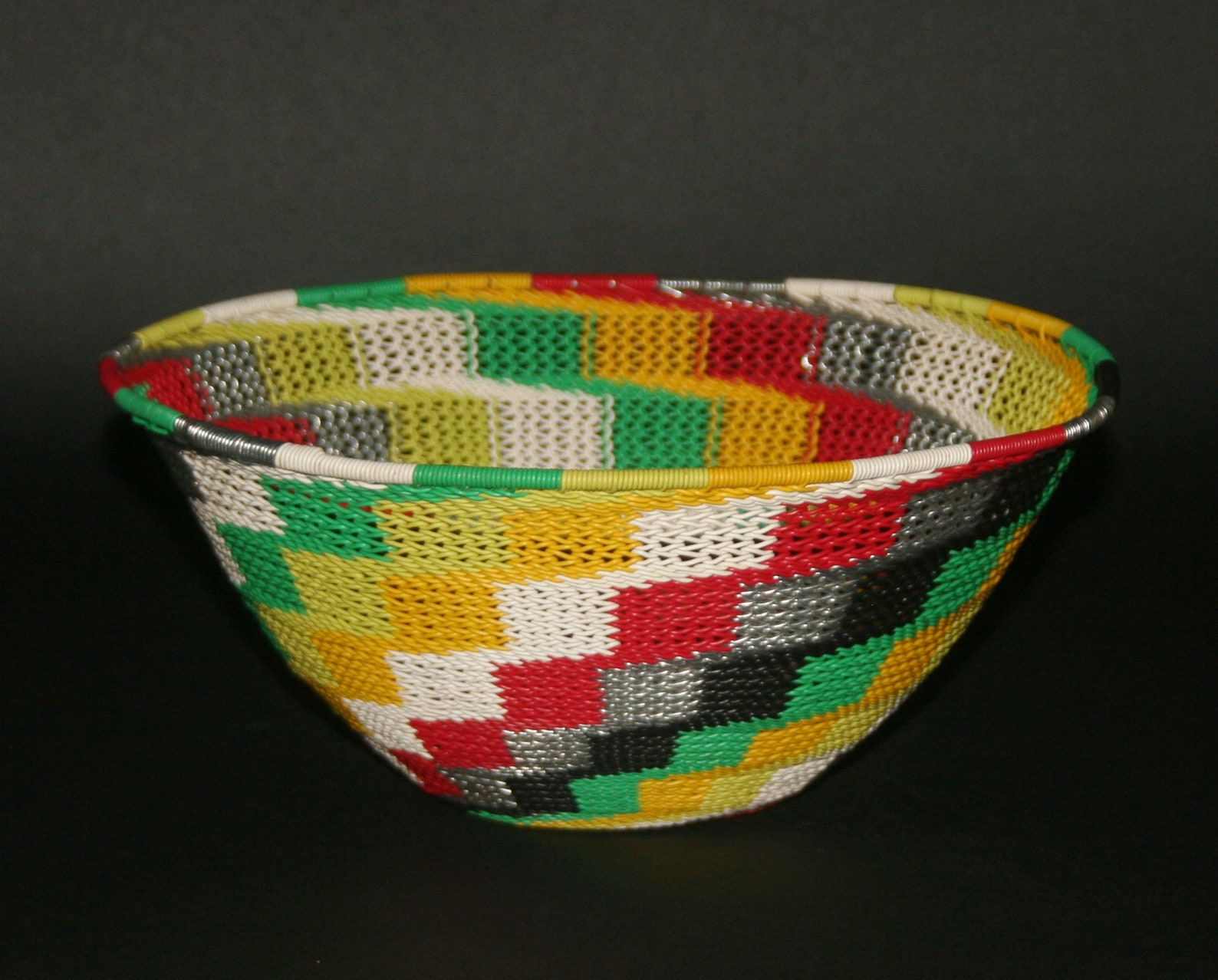 African Bowl Telephone Wire Zulu Basket Rainbow Colors 9d X 4h Etsy