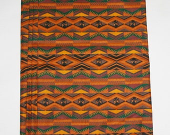 African Fabric 6 Yards Geometric Yellow Gold Green Red Vlisco Guaranteed Dutch Java Print