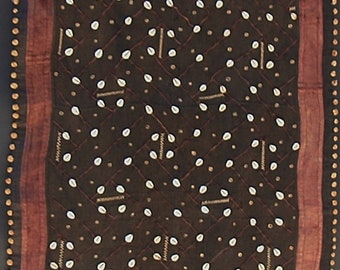 African Kuba Cloth 29 X 132 Cowrie Shells Raffia Museum Quality Textile
