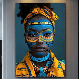 African Woman Wall Art-Ethnic African Wall Art-Tempered Glass Wall Art-Large Glass Wall Art-African Culture-African Wall Art-Glass Printing