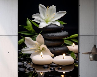 Tempered Glass Wall Art-Lily Flower Wall Art-Glass Printing-Large Wall Art-Vivid Colors-Photo on Glass-Glass Picture-Glass Wall Decor