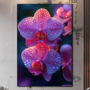 Orchidee Wand Kunst-Gehärtetes Glas Wand Kunst-Orchidee Blumen Wand Kunst-Große Glas Wand Kunst-Glas Druck-Orchidee Wand Dekor-Benutzerdefiniertes Foto Glas