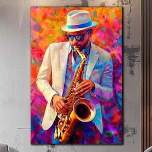 Musical Wall Art-Jazz Wall Art-Tempered Glass Wall Art-Music Wall Decor-Musicians Art-Glass Printing-Ethnic Art-Glass Large Wall Art