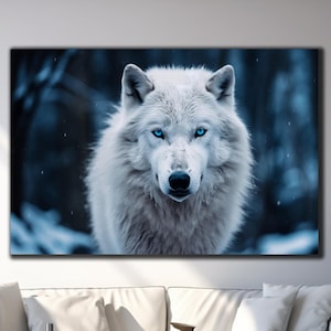 Wolf Wall Art-Wolf Painting-Tempered Glass Wall Art-Glass Printing-Wolf Wall Decor-Glass Large Wall Art-Wall Hangings-Glass Wall Decor-Gift