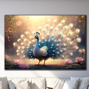 Peacock Wall Art-Peacock Wall Decor-Tempered Glass Wall Art-Wall Hangings-Animal Wall Decor-Glass Printing-Glass Wall Decor-Large Wall Art
