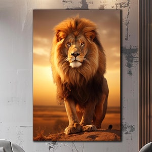 Tempered Glass Wall Art - Lion Wall Art - Big Cats Art - Glass Printing - Large Glass Wall Art-Wall Hangings-Glass Wall Decor-Lion Glass Art