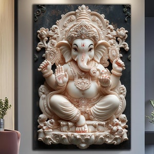 Ganesh Wall Art-Tempered Glass Wall Art-Large Wall Art-Ganesh Wall Painting Glass Printing-Hindu Wall Art-Indian Wall Art-Ganesh Wall Decor
