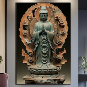 Tempered Glass Wall Art-Indian Wall Art-Buddha Wall Art-Buddha Wall Decor-Large Wall Art-Buddha Wall Painting Glass Printing-Hindu Wall Art