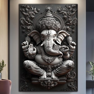 Ganesh Wall Art-Tempered Glass Wall Art-Large Wall Art-Ganesh Wall Painting Glass Printing-Hindu Wall Art-Indian Wall Art-Ganesh Wall Decor