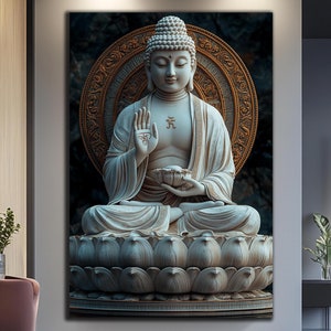 Buddha Wall Art-Buddha Wall Decor-Large Wall Art-Buddha Wall Painting Glass Printing-Hindu Wall Art-Tempered Glass Wall Art-Indian Wall Art