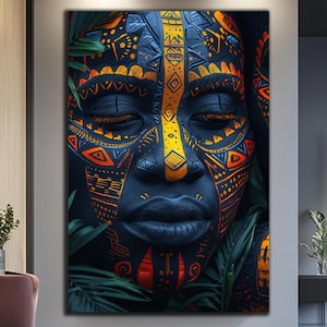 Abstract African Wall Art-Ethnic African Wall Art-Tempered Glass Wall Art-African Culture-Wall Hangings-Large Glass Wall Art-Glass Printing