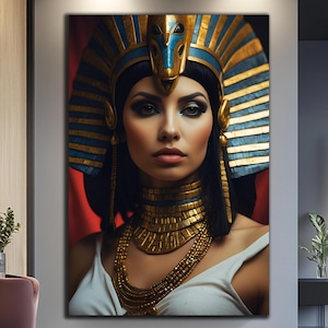 Cleopatra Wall Art-Tempered Glass Wall Art-Egyptian Wall Art-Ancient Egypt Wall Art-Glass Printing-Large Glass Wall Art-Glass Wall Decor