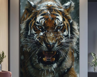 Tiger Wall Art-Tempered Glass Wall Art-Tiger Wall Decor-Glass Printing-Glass Large Wall Art, Wall Hangings-Tiger Glass-Big Cats-Gift 
