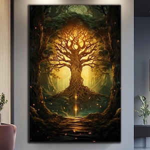 Tree of Life Painting-Tree of Life Glass Wall Art-Tempered Glass Wall Art-Celtic Tree of Life-Large Wall Art-Wall Hangings-Tree Wall Art