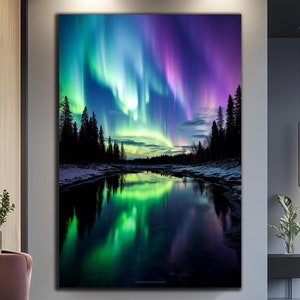 Aurora Borealis Wall Art-Northern Lights Wall Art-Tempered Glass Wall Art-Glass Printing-Aurora Wall Art-Large Glass Wall Art-Wall Hangings