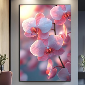Orchidee Wand Kunst-Gehärtetes Glas Wand Kunst-Orchidee Blumen Wand Kunst-Große Glas Wand Kunst-Glas Druck-Orchidee Wand Dekor-Benutzerdefiniertes Foto Glas