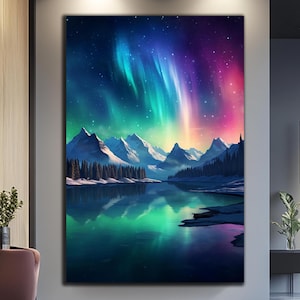 Aurora Borealis Wall Art-Northern Lights Wall Art-Tempered Glass Wall Art-Glass Printing-Aurora Wall Art-Large Glass Wall Art-Wall Hangings