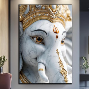 Ganesh Wall Art-Tempered Glass Wall Art-Large Wall Art-Ganesh Wall Painting Glass Printing-Hindu Wall Art-Indian Wall Art-Ganesh Wall Decor