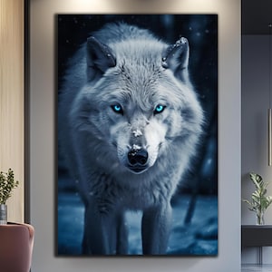 Tempered Glass Wall Art-Wolf Wall Art-Glass Printing-Wolf Wall Decor-Wolf Painting-Glass Large Wall Art-Wall Hangings-Glass Wall Decor-Gift