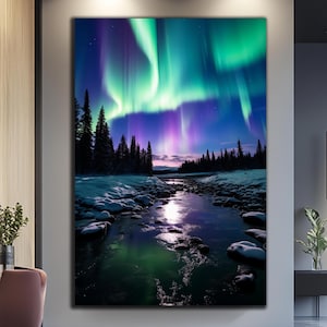 Aurora Borealis Wall Art-Northern Lights Wall Art-Tempered Glass Wall Art-Glass Printing-Aurora Wall Art-Large Glass Wall Art-Wall Hangings