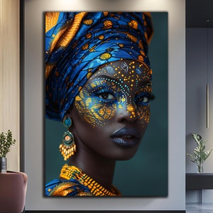 African Woman Wall Art-Ethnic African Wall Art-Tempered Glass Wall Art-Large Glass Wall Art-African Culture-African Wall Art-Glass Printing