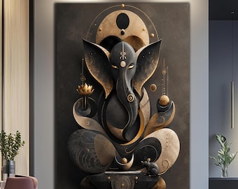 Ganesha Wall Art-Tempered Glass Wall Art-Large Glass Wall Art-Glass Printing-Hindu Wall Art-Hindu Wall Art-Ganesh Wall Decor-Indian Wall Art