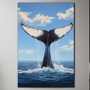 Ocean Wall Art-Whale Tail Wall Art-Glass Printing-Large Wall Art-Whale Tail Painting-Tempered Glass Wall Art-Sea Wall Art-Wall Hangings