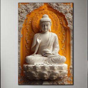 Buddha Wall Art-Buddha Wall Decor-Large Wall Art-Buddha Wall Painting Glass Printing-Hindu Wall Art-Tempered Glass Wall Art-Indian Wall Art