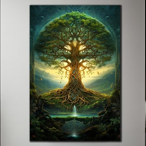 Tree of Life Painting-Tree of Life Glass Wall Art-Tempered Glass Wall Art-Celtic Tree of Life-Large Wall Art-Wall Hangings-Tree Wall Art