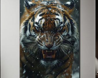 Tiger Wall Art-Tempered Glass Wall Art-Tiger Wall Decor-Glass Printing-Glass Large Wall Art, Wall Hangings-Tiger Glass-Big Cats-Gift 
