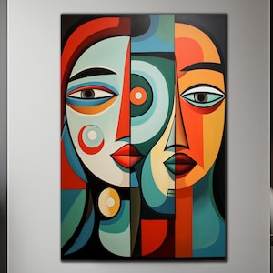 Arte de pared de Pablo Picasso - Arte de pared de labios - Vitrales modernos - Arte de pared de vidrio templado - Impresión en vidrio - Arte de pared de vidrio grande - Tapices de pared - Regalo