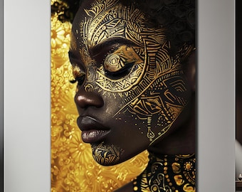 African Woman Wall Art-Tempered Glass Wall Art-Large Glass Wall Art-African Culture-African Wall Art-Glass Printing-Ethnic African Wall Art