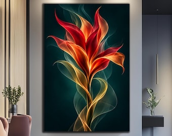 Tempered Glass Wall Art-Modern Floral Glass Wall Art-Bird of Paradise Wall Art-Glass Printing-Large Wall Art-Bird of Paradise Wall Decor