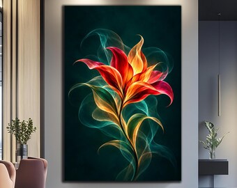 Tempered Glass Wall Art-Modern Floral Glass Wall Art-Bird of Paradise Wall Art-Glass Printing-Large Wall Art-Bird of Paradise Wall Decor