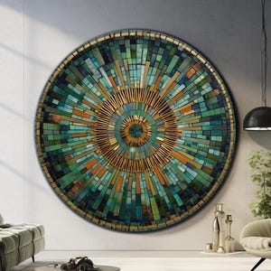 Gehard glaskunst aan de muur, luxe glazen muurkunst, moderne glasmuurkunst, rond schilderij, grote glazen muurkunst, abstracte glasmuurkunst, cadeau