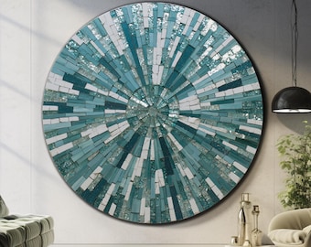 Tempered Glass Wall Art, Luxury Glass Wall Art, Modern Glass Wall Art, Round Painting, Large Glass Wall Art, Abstract Glass Wall Art, Gift