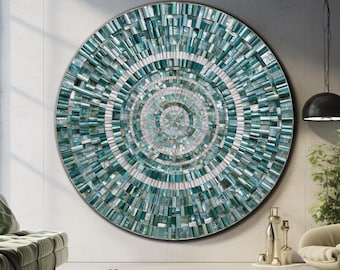 Tempered Glass Wall Art, Luxury Glass Wall Art, Modern Glass Wall Art, Round Painting, Large Glass Wall Art, Abstract Glass Wall Art, Gift