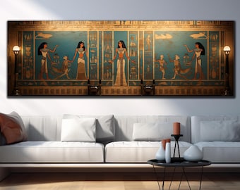 Egyptian Wall Art-Panoramic Wall Art-Tempered Glass Wall Art-Glass Printing-Large Glass Wall Art-Ancient Egypt Wall Art-Egyptian Pharaoh Art